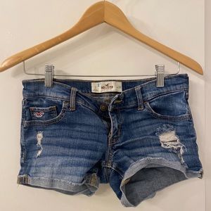 Low rise jean shorts